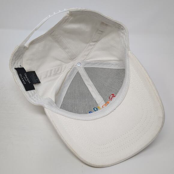 Smile Snapback Cap White One Size Adjustable Embroidered 6 Panel David And Young - Picture 7 of 9